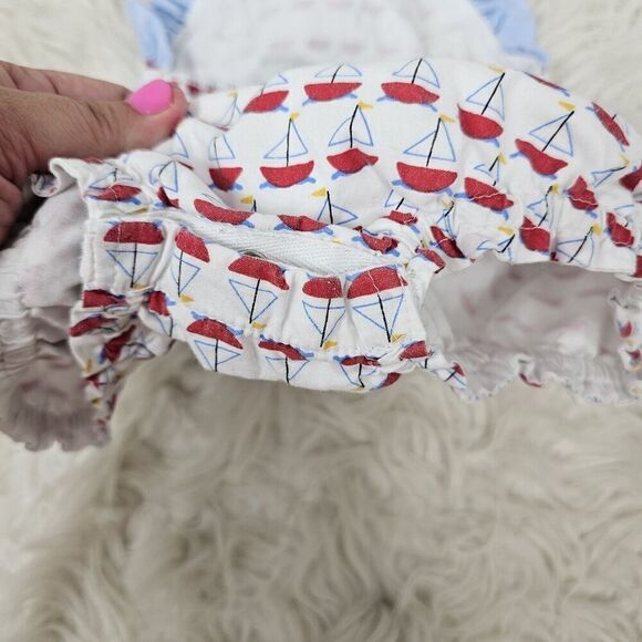 James & Lottie White Sailboat Printed Bubble Red Blue Toddler Girls Size 4T - Picture 5 of 6